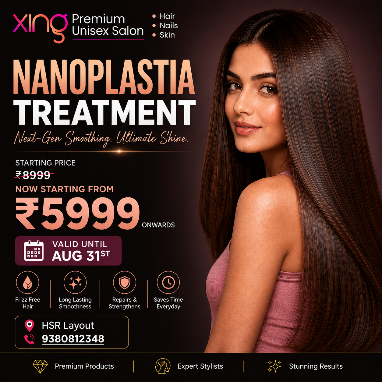 Nanoplastia Treatment offer, starting from ₹5999, at Xing Salon HSR Layout